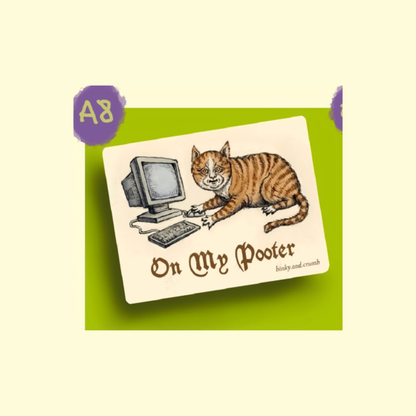 Binky and Crumb Pooter Cat Sticker