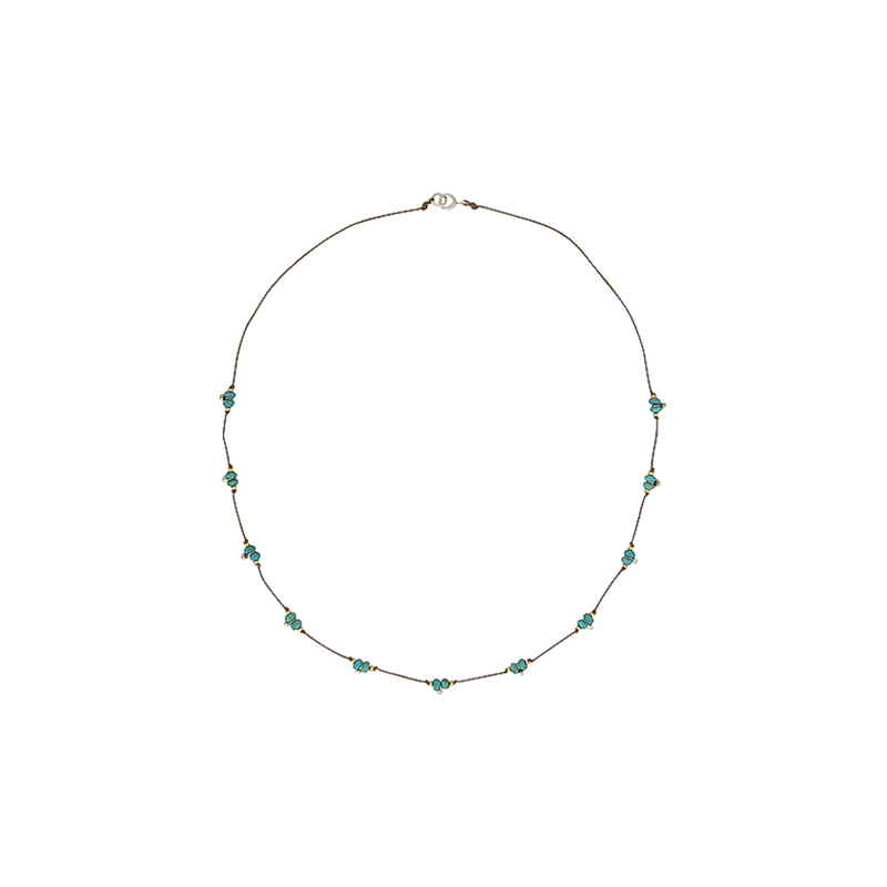 Turquoise bead necklace, artisan-made in the USA for versatile everyday wear.