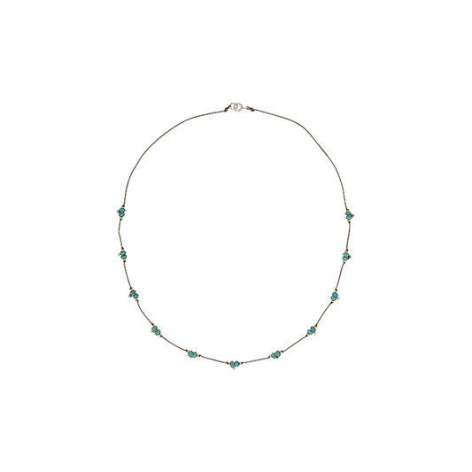 Turquoise bead necklace, artisan-made in the USA for versatile everyday wear.