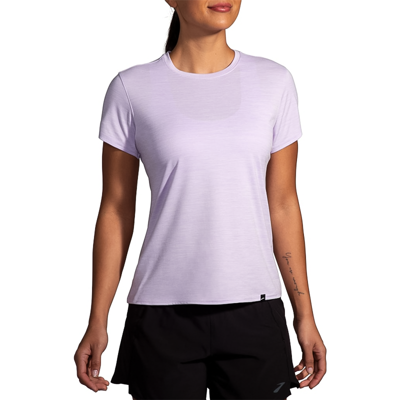 Brooks Women's Luxe Short Sleeve - Heather Light Purple
