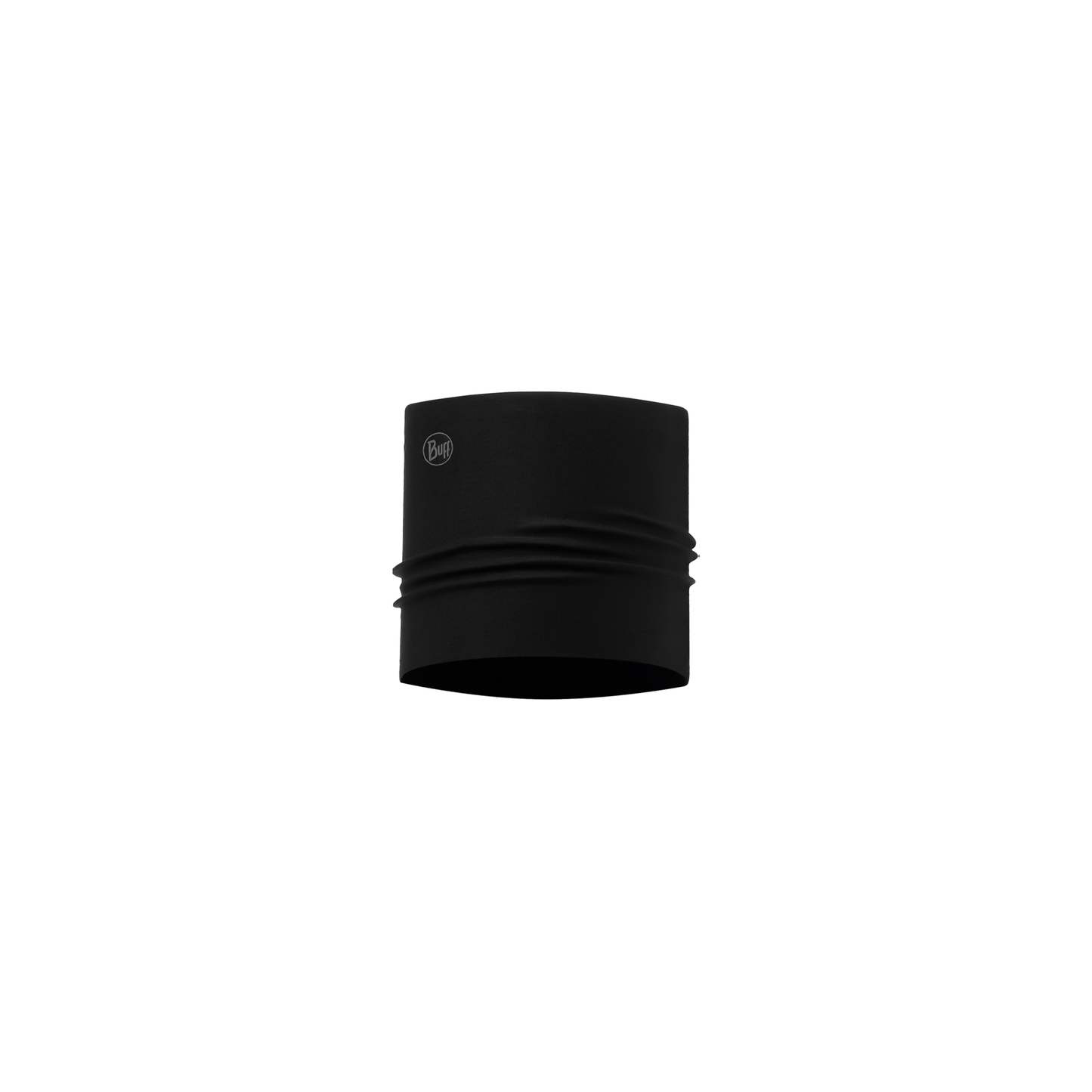 Black BUFF CoolNet UV® Half Neckwear on a white background, designed for sun protection and cooling comfort during outdoor activities.