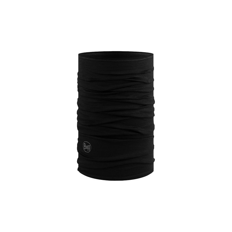 Buff Merino Lightweight Multifunctional Neckwear - Solid Black