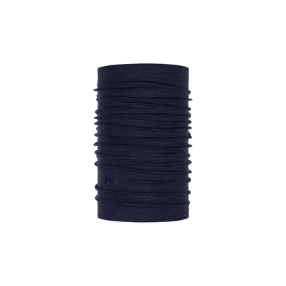 Navy blue Buff Merino Midweight Neckwear in various styles, made from eco-friendly wool for warmth and comfort in all seasons.