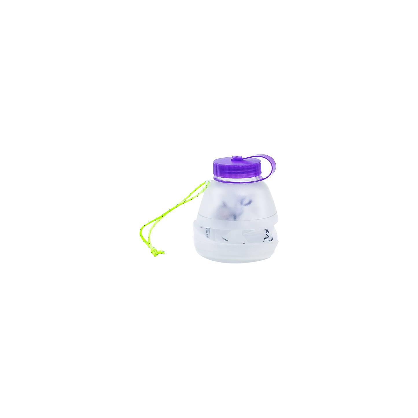 Lightweight purple and clear 1L collapsible CNOC bottle with a handle, ideal for outdoor activities and easy to pack.
