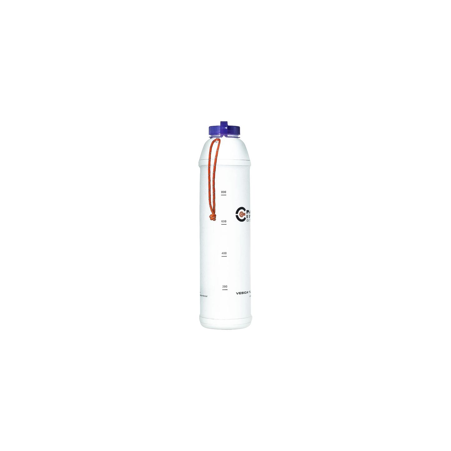 Lightweight 1L purple collapsible water bottle with "CNOC," logo for easy packing, ideal for outdoor hydration.