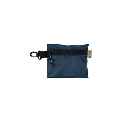 Small Equinox Ultralight Marsupial Pouch with a zipper in navy blue, ideal for organizing gear on backcountry trips.