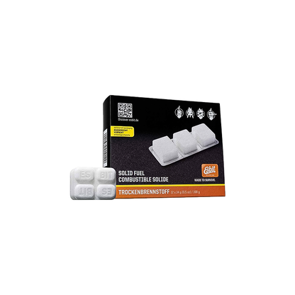 A box containing 12 fuel tablets, ideal for comfort and support in bedding arrangements.