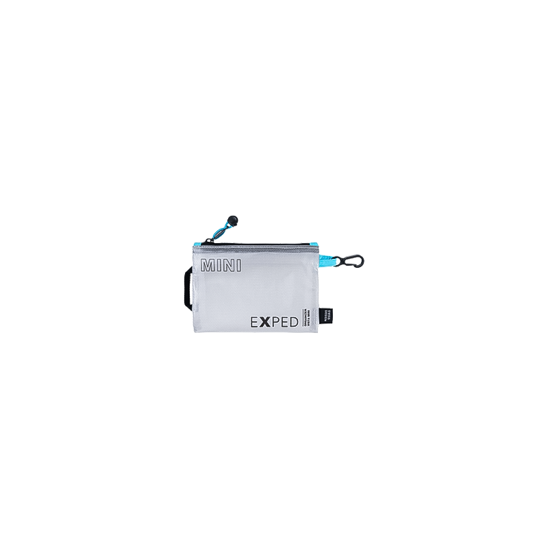 Small clear weatherproof pouch with a zipper, designed for organizing travel documents and toiletries.