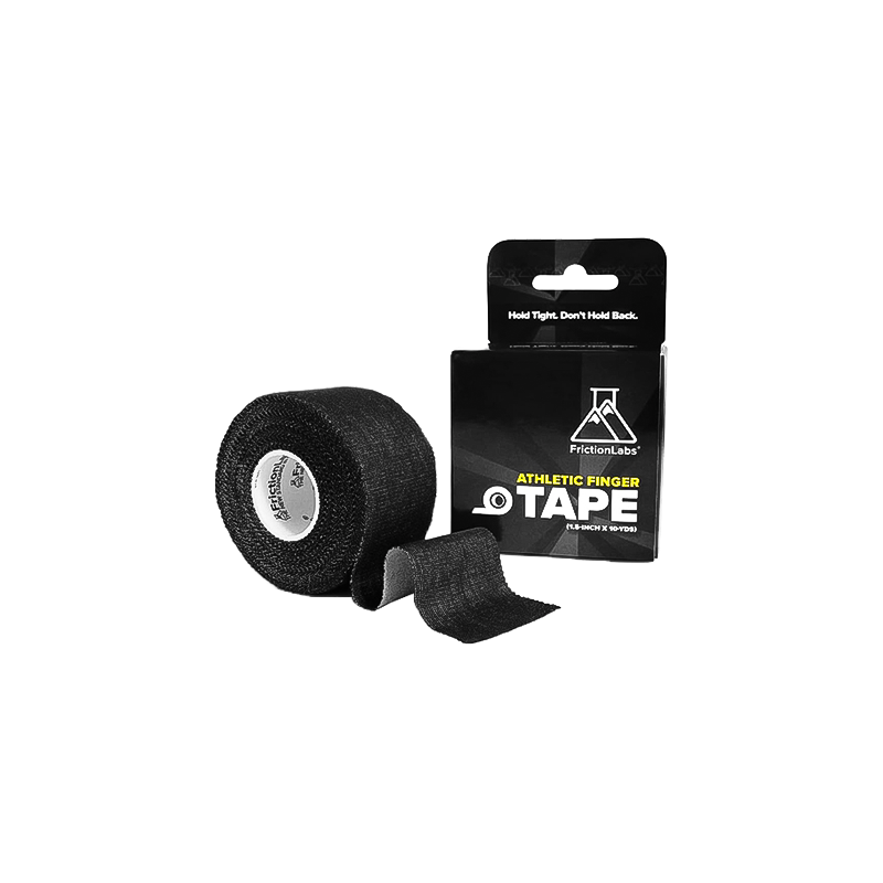 Black Friction Labs athletic finger tape with strong adhesive for climbers and athletes.