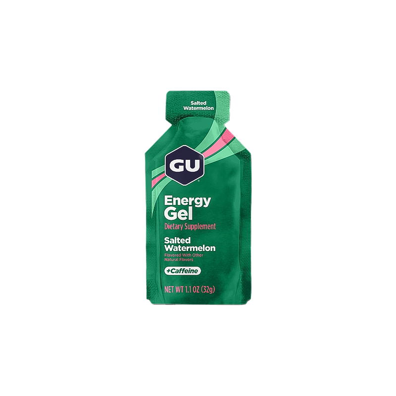Salted Watermelon GU Energy Gel, a convenient source of essential nutrients and flavors for endurance athletes.  