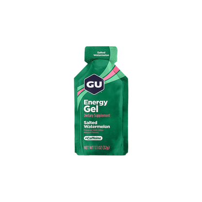 Salted Watermelon GU Energy Gel, a convenient source of essential nutrients and flavors for endurance athletes.  