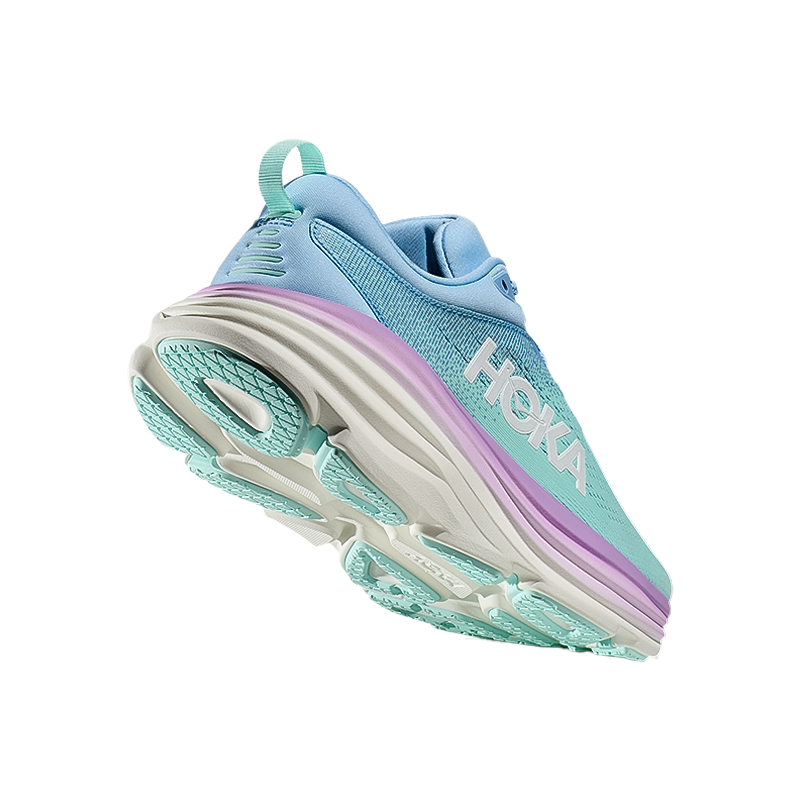 Hoka Women's Bondi 8 (Med) - Airy Blue/Sunlit Ocean