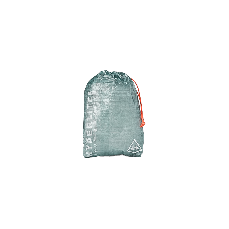 Compact green 1L drawstring stuff sack, perfect for lightweight outdoor packing.