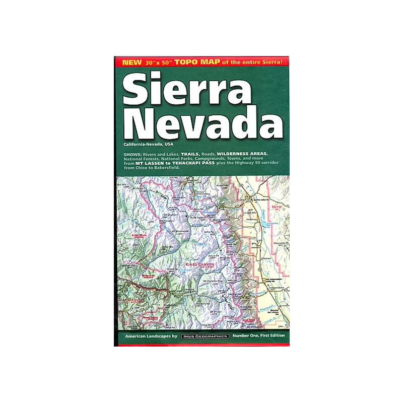 Imus Geographics Sierra Nevada Topographic 30" x 50" Map | Sage to ...