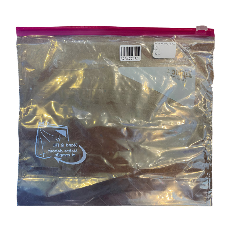 An individual gallon size ziplock bag
