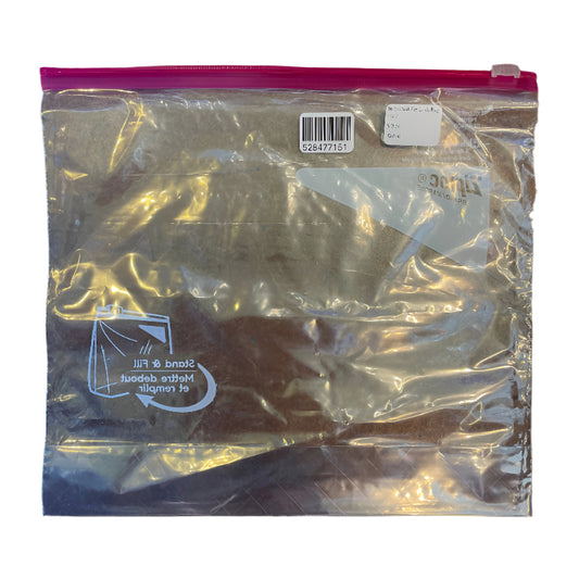 An individual gallon size ziplock bag