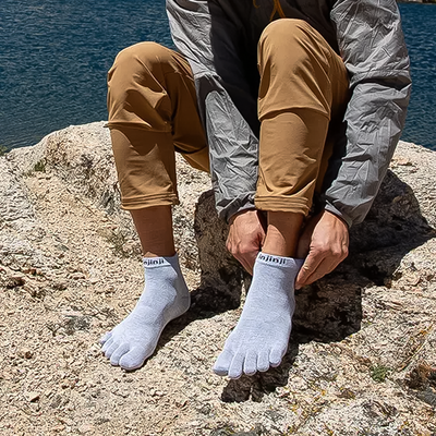 Injinji Liner Mini-Crew Socks - Heather Gray