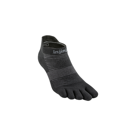 Injinji Run Lightweight No-Show Socks - Black
