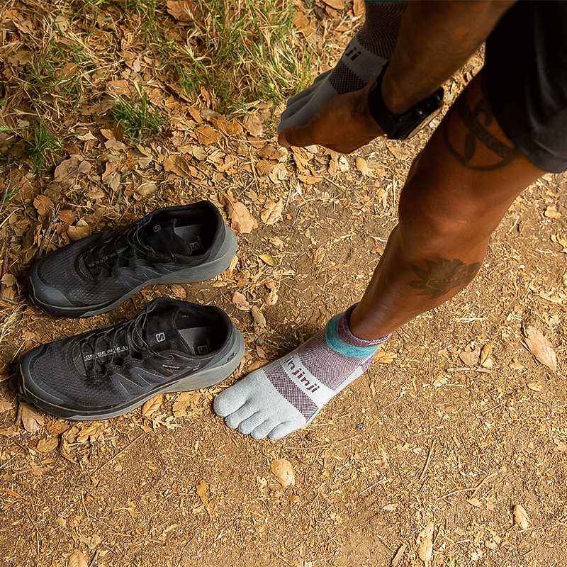 injinji trail midweight mini-crew socks weight ultralight backpacking Injinji Trail Midweight Mini-Crew Socks – sagetosummit