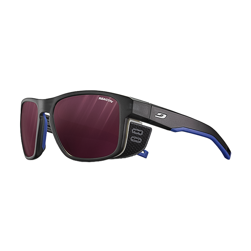 Julbo Shield M Sunglasses w/ Reactiv 0-4 High Contrast Lens - Translucent Black/Blue/White 