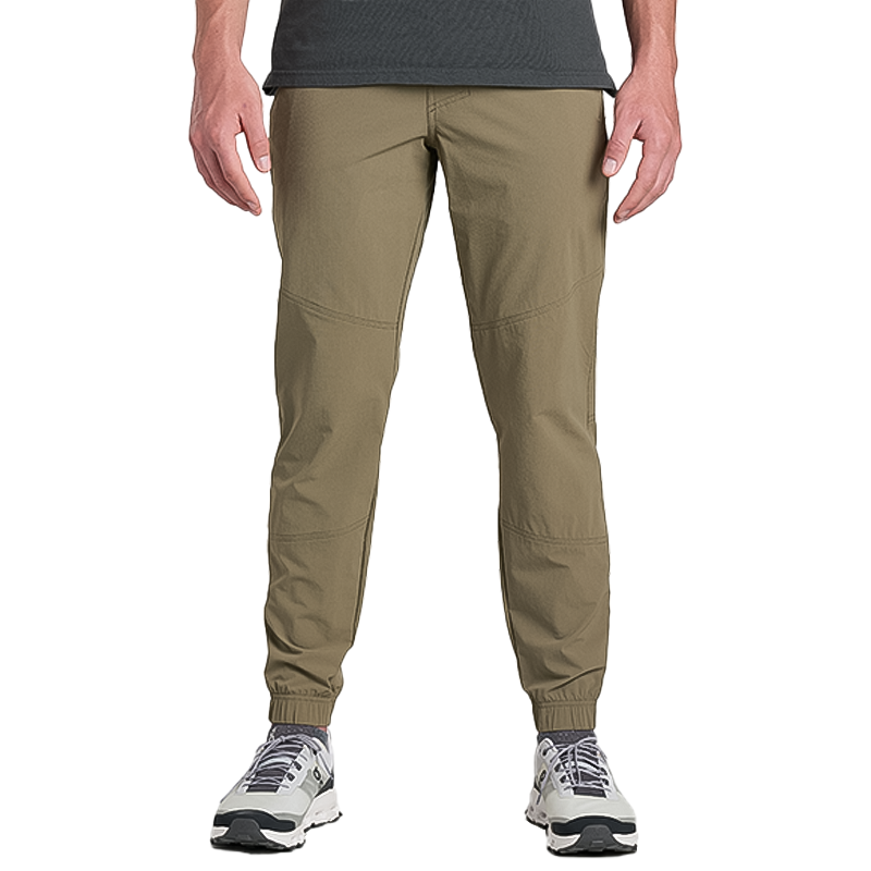 Khaki North Face men's trail pant, designed for comfort and performance in rugged terrains.