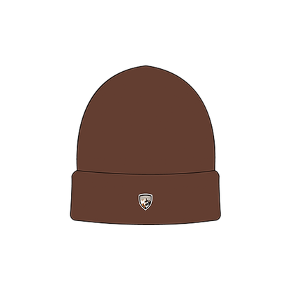 Brown Kuhl Merino Beanie in the Rustic Brick color on a white background