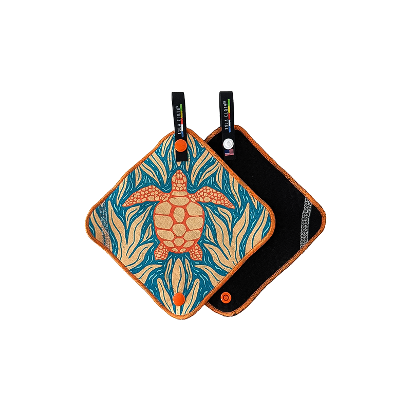 Turtle-patterned cloth, perfect for eco-conscious backpackers and mountaineers.