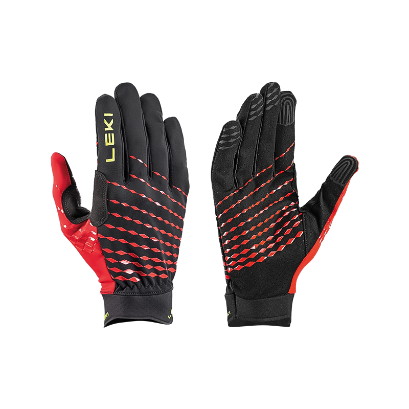 Leki Ultra Trail Breeze Gloves - Black-Red-Neon Yellow