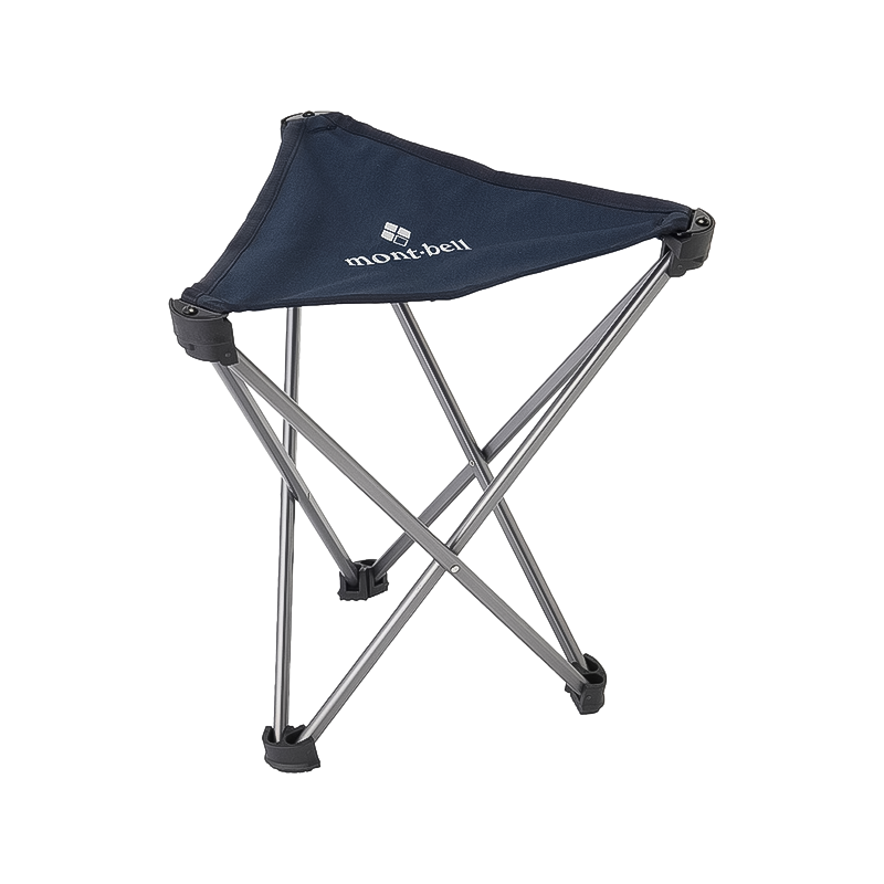Montbell Lightweight Trail Chair 33 in navy, ultralight and portable for outdoor adventures.