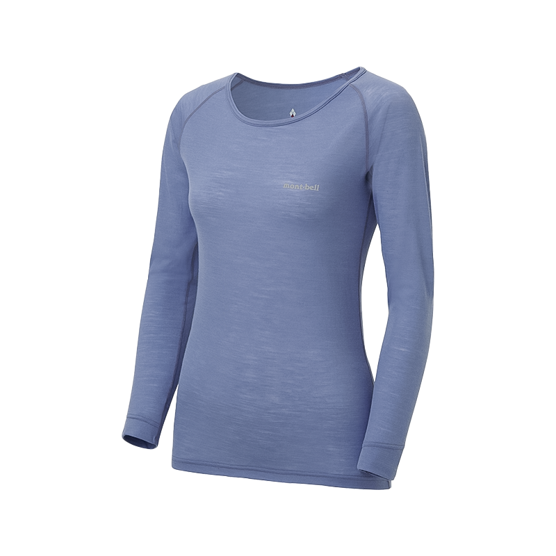 MontBell Women's Super Merino Wool Light Weight Round Neck Shirt - Lavender Gray