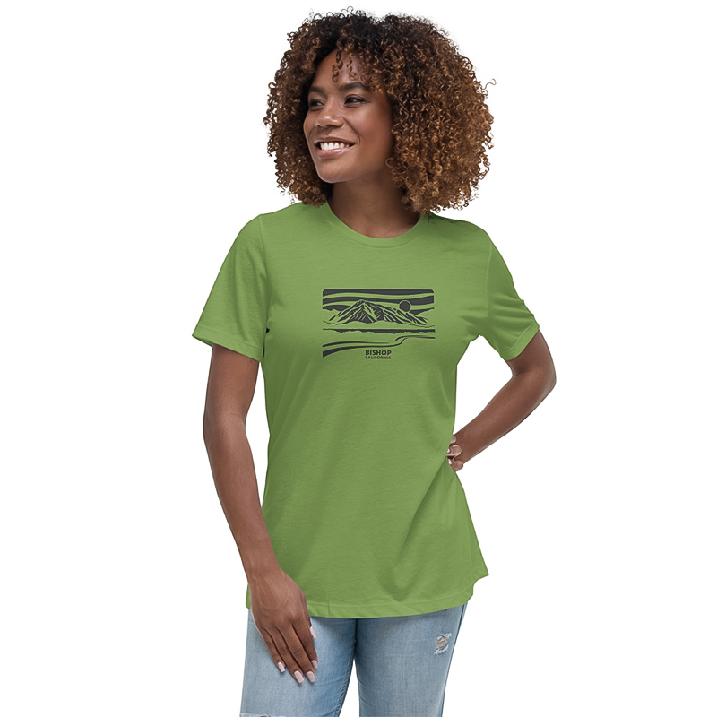 Mt. Tom Sunset Women's T-Shirt in color Green when worn.