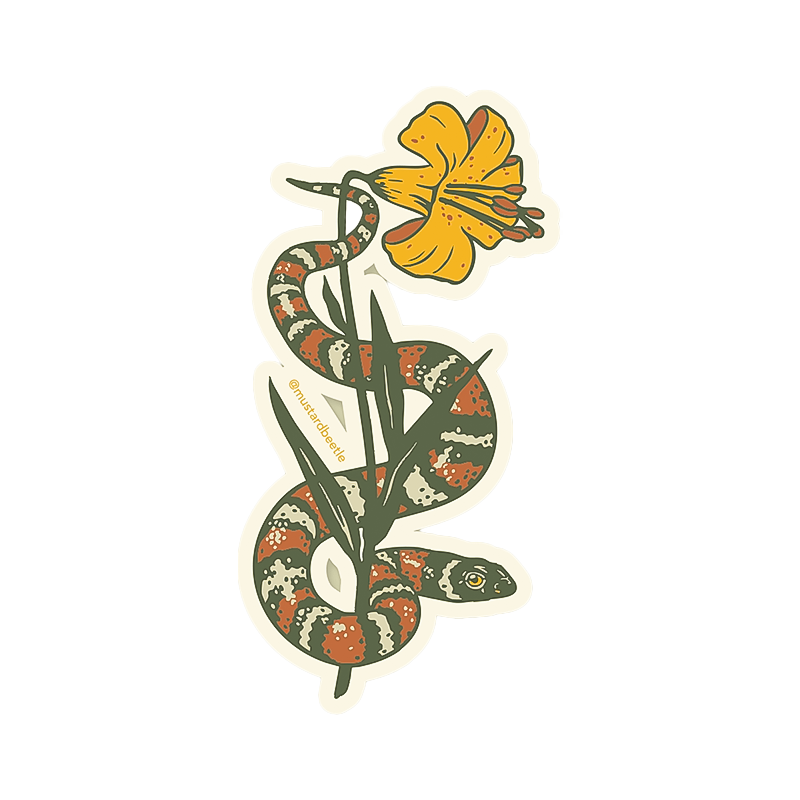 CA Kingsnake & Lemon Lily Sticker