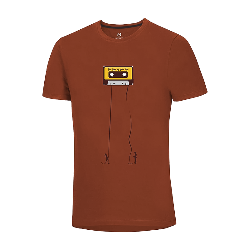 Ocun Men's Classic T Climbing T-Shirt - Retro Tape Rooibos Tea