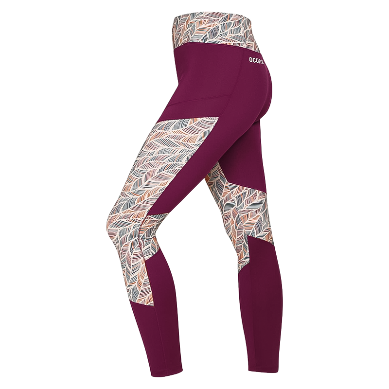 Fuschia pink Ocún women's leggings with an ergonomic cut and lightweight fabric for climbing.