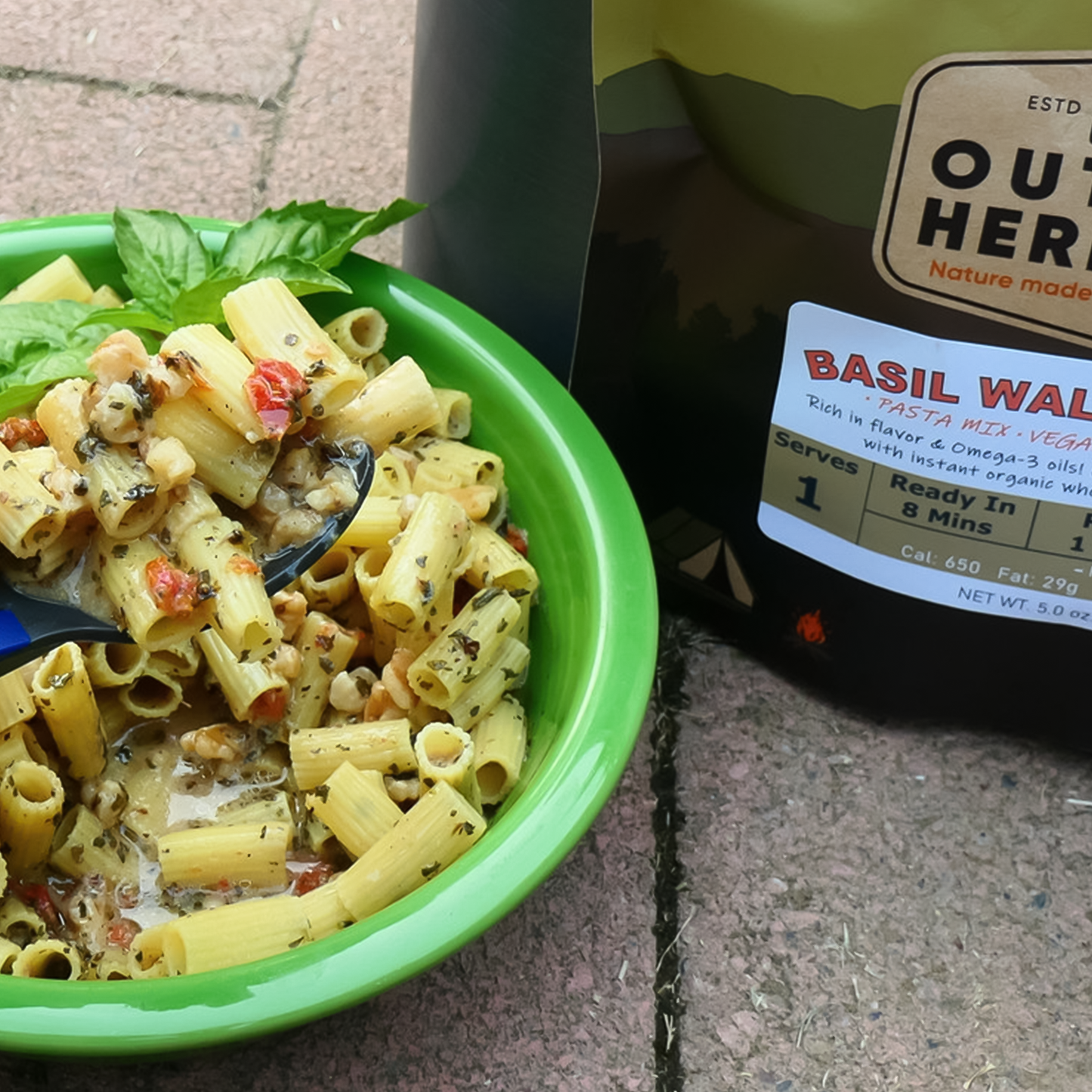 Outdoor Herbivore Basil Walnut Penne