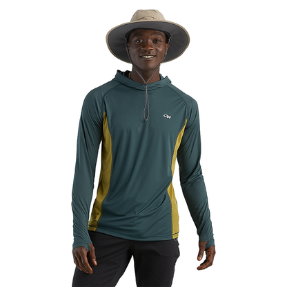 Lightweight sun hat in beige with UPF 50+ protection, mesh vents, and adjustable chin cord.