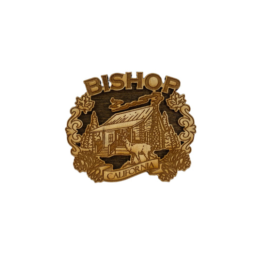 Bronze badge with 'Bishop' text on a white background