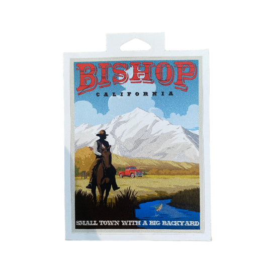 Vintage-style travel poster for Bishop, California