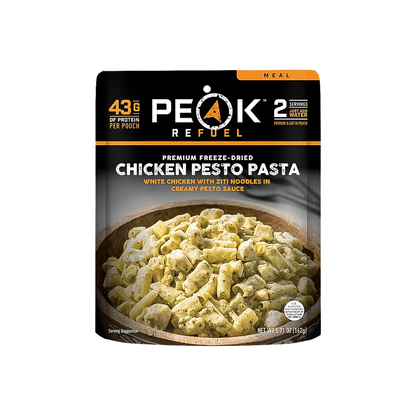 Chicken pesto pasta by Peak Refuel: a quick, protein-packed meal made with real meat, ready in under ten minutes.