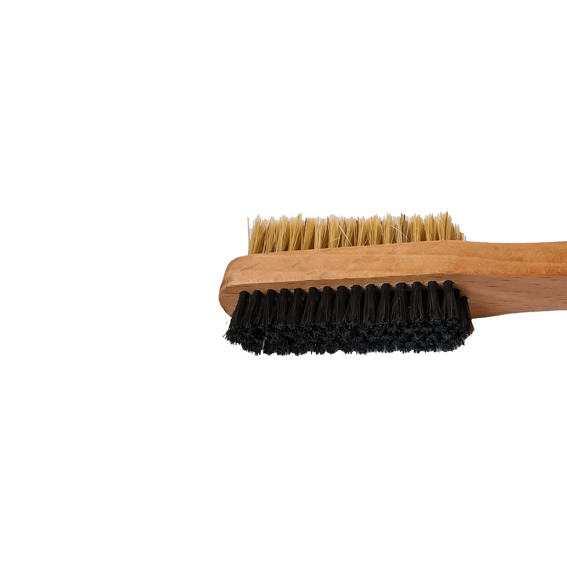 Dual-sided climbing brush bristles close-up on a white background.