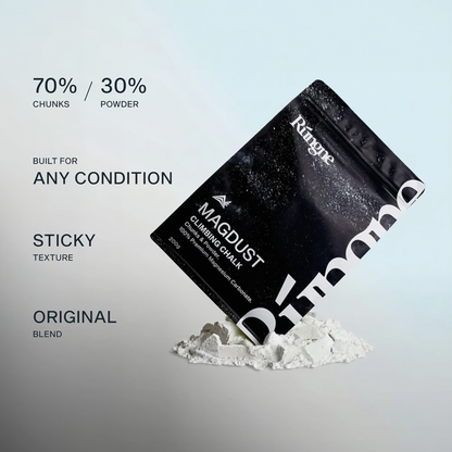 A packet of Rúngne Magdust Chalk with all the features enumerated.