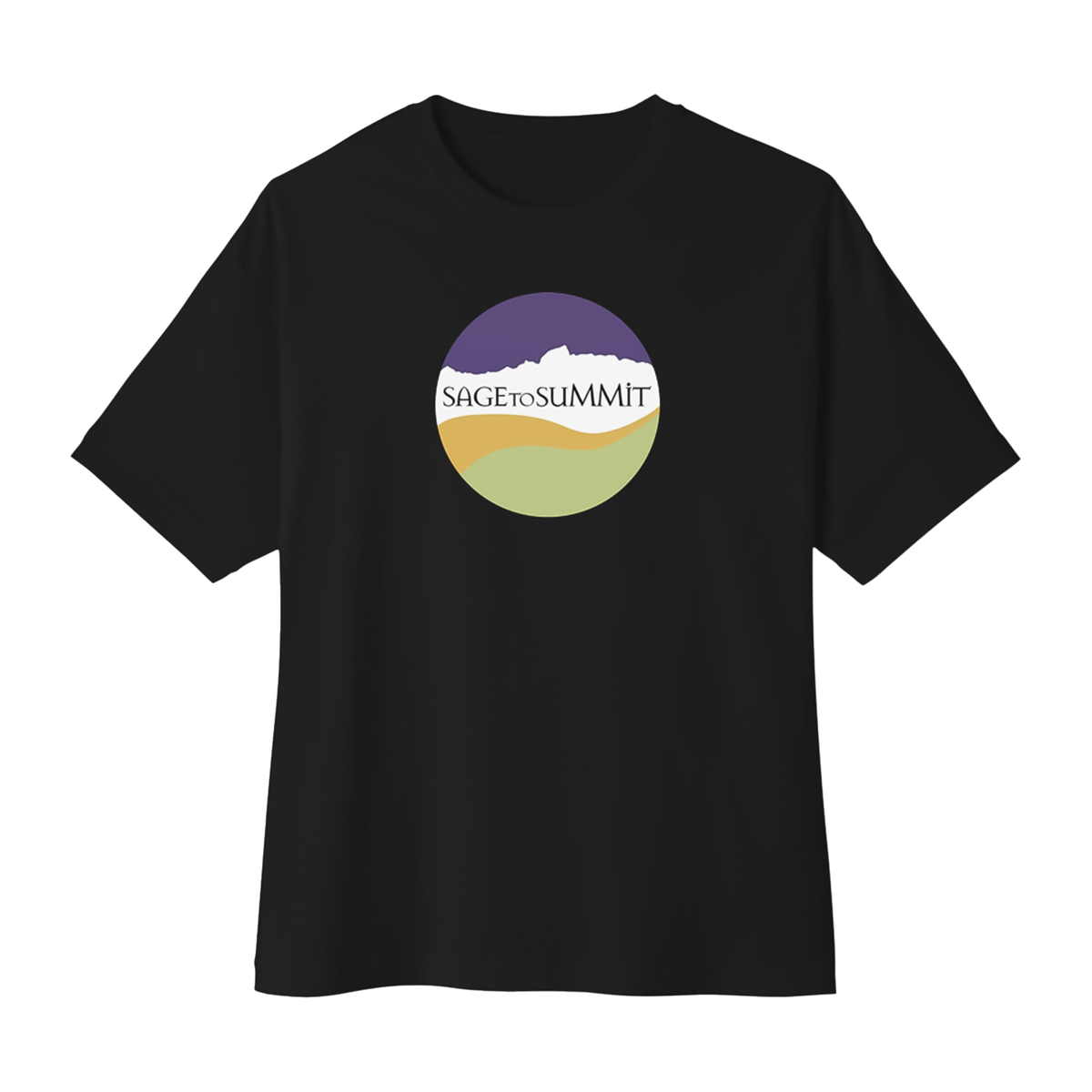 Sage to Summit Mountain Round Graphic Oversized Boxy Tee