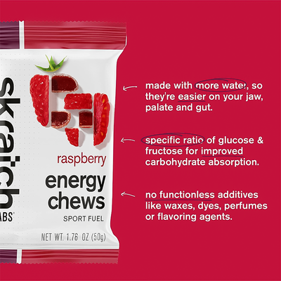 Scratch Labs Energy Chews Sport Fuel - Raspberry