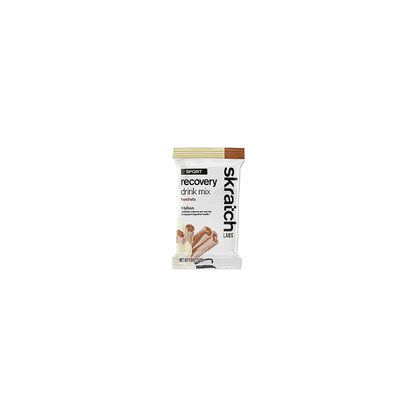 Individual Package of Skratch Labs Horchata recovery drink mix on white background 