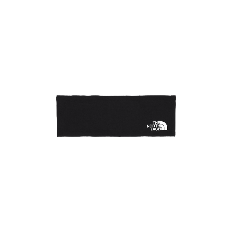 The North Face black headband with white logo combines comfort, moisture-wicking, and eco-friendly materials for winter sports.