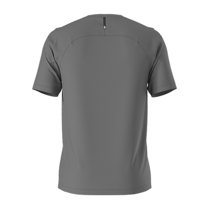 Men's soft grey crewneck t-shirt, lightweight with moisture-wicking and anti-odor properties for comfort.