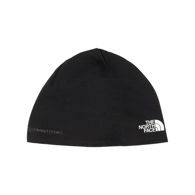 Black North Face DotKnit beanie for warmth and style in cold weather.