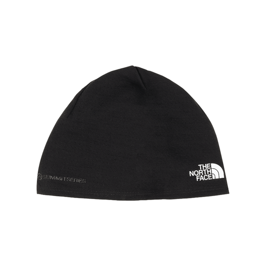 Black North Face DotKnit beanie for warmth and style in cold weather.