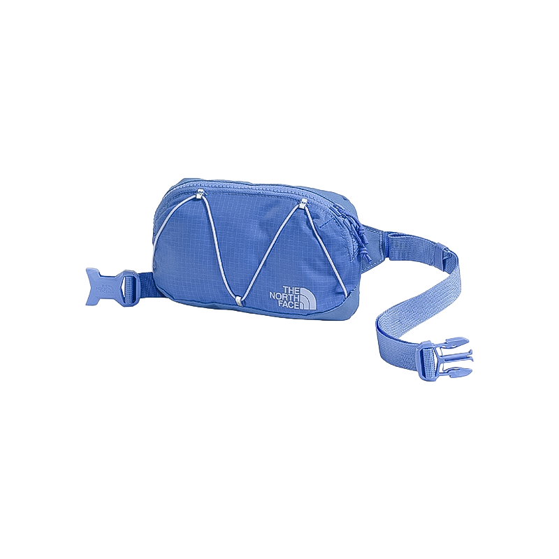 Blue Terra Lumbar Pack by The North Face, ideal for day hikes with padded back and multiple pockets.