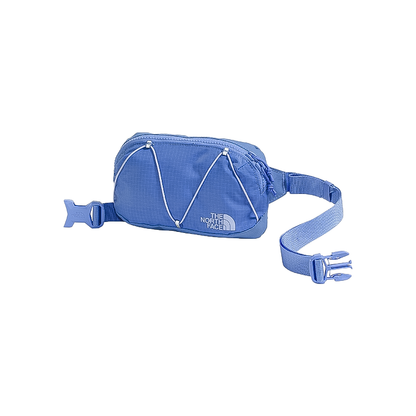 Blue Terra Lumbar Pack by The North Face, ideal for day hikes with padded back and multiple pockets.